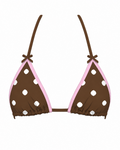 Mocha Polka Bikini Top