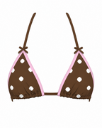 Mocha Polka Bikini Top